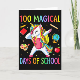 Cartão Unicórnio do 100º Dia de Aula 100 Dias Mágicos Ens