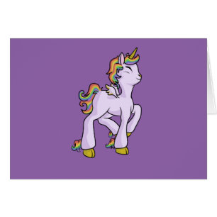 Cartão Unicórnio do arco-íris!