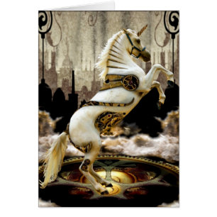 Cartão Unicórnio do maquinismo de relojoaria