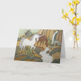 Cartão Unicórnio e Cavalo Estilizados