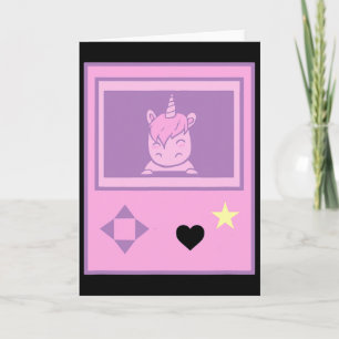 Cartão Unicórnio Gamer Kawaii Menina Anime Pastel Estilo 