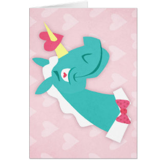 Cartão Unicórnio golpeado pelo amor