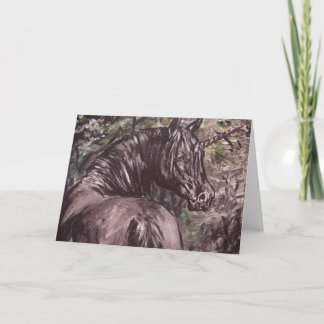 Cartão unicórnio preto