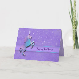 Cartão Unicórnio roxo