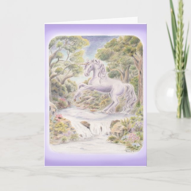 Cartão Unicórnio Roxo (Frente)