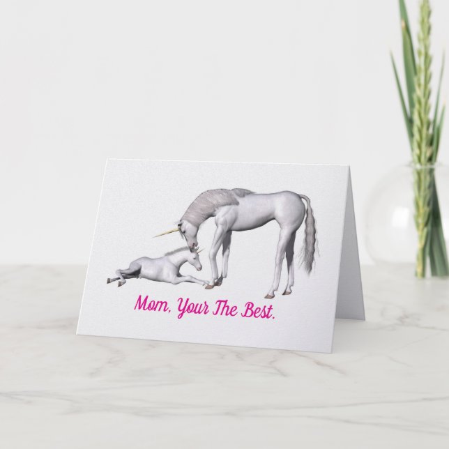 Cartão Unicorns Mother's Day Greeting Card (Frente)
