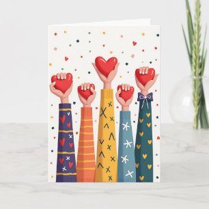 Cartão Unidos Corações de Amor