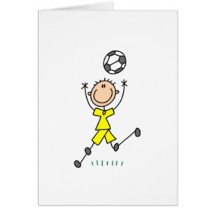 Cartão Uniforme amarelo do futebol do menino