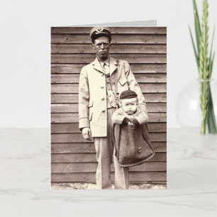 Cartão Uniformed Postman with Baby in Mailbag