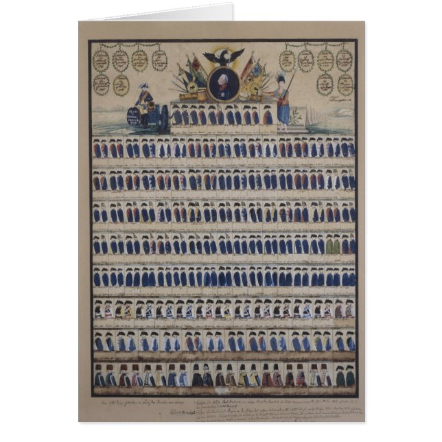 Cartão Uniformes prussianos da época de Frederick (Frente)