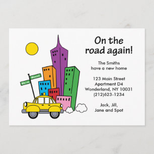 Cartão unilateral Cityscape 5x7 We've Moved