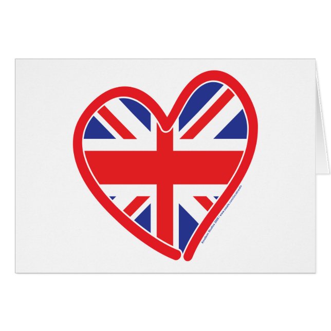 Cartão Union Jack Royal Heart (Frente Horizontal)