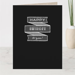 Cartão Unisex Chalk Typografia Happy Birthday Tattoo Card