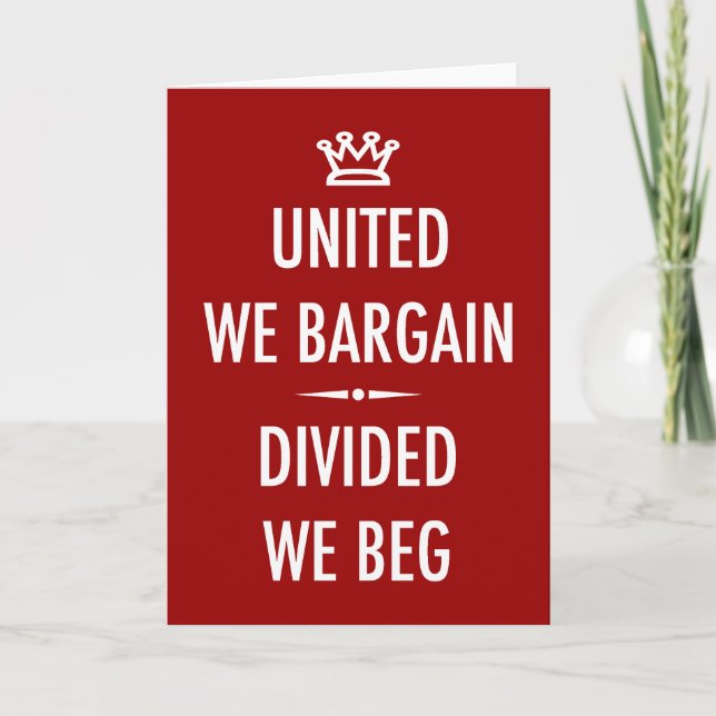 Cartão United We Bargain (Frente)