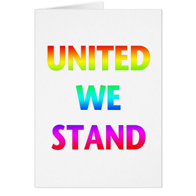 Cartão United We Stand Rainbow (Frente)