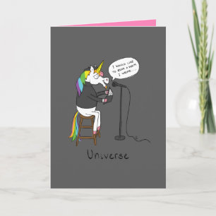 Cartão Universe - Funny Unicorn Poetry Greeting Card