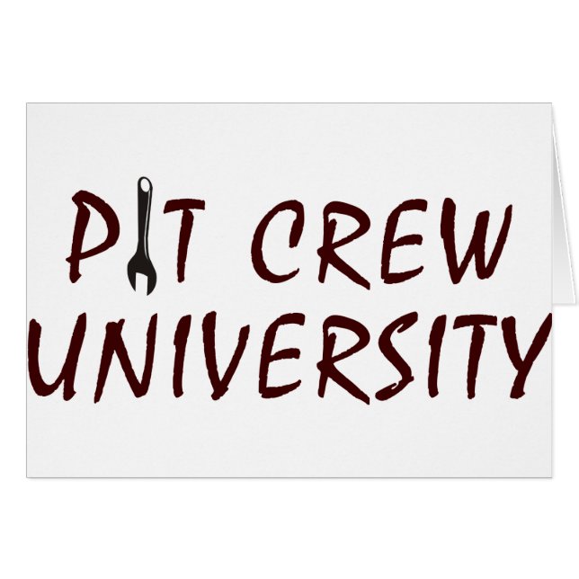 Cartão Universidade de Pit Crew (Frente Horizontal)