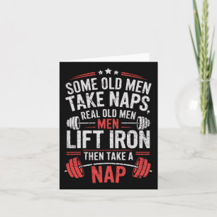 Cartão Uns Velhos Levam Naps Homens Verdadeiros Levantam 