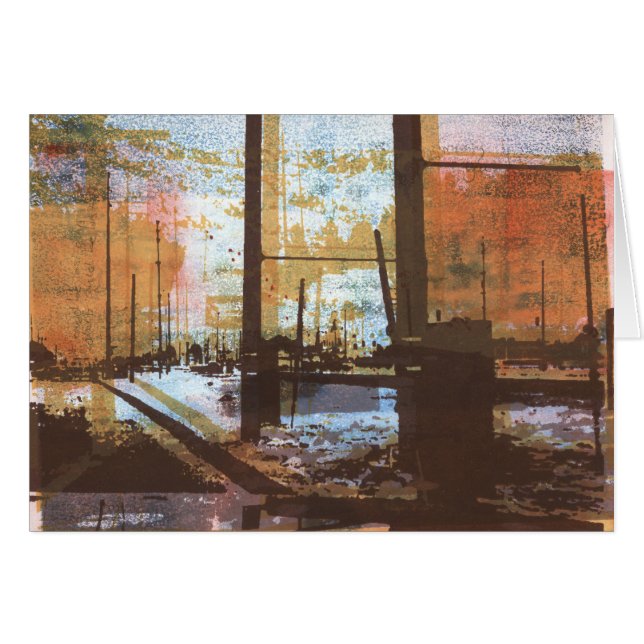 Cartão urbano da arte da cena da cidade da (Frente Horizontal)