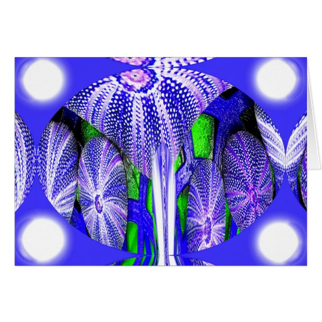 Cartão Urchins marinhos em lua (Frente Horizontal)