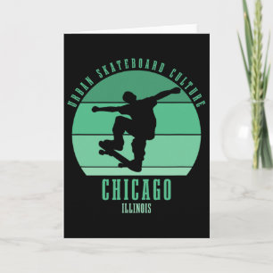 Cartão Urn de skatista de Chicago Illinois Skateboarding