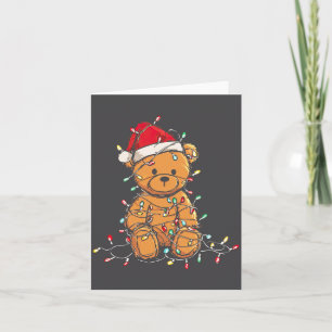 Cartão Ursa de pelúcia engraçada gráficos de Natal Luzes
