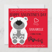 Ursa polar personalizada fofa Corações Feliz Dia d