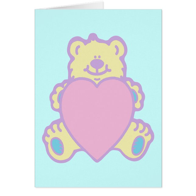 Cartão Ursa Teddy Amor Coração (Frente)