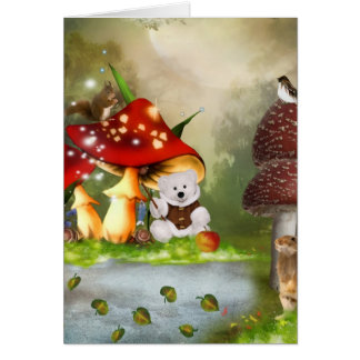 Cartão Ursinho de pelúcia de pescador