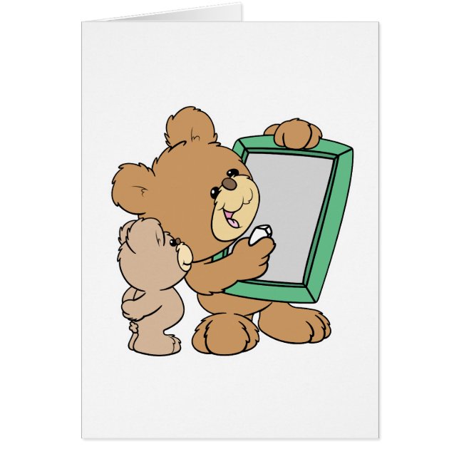 Cartão ursinho fofo de professor com quadro (Frente)