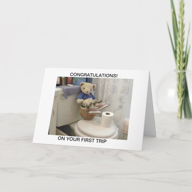 Cartão Ursinho no Potty (Frente)