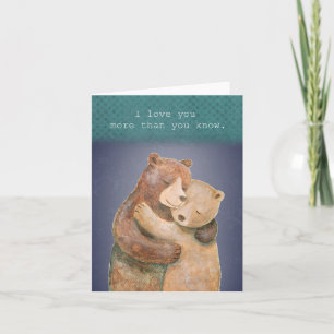 Cartão Urso Abraçando Grande Embrace Eu te amo Aniversári