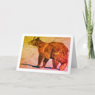 Cartão Urso Caminhando Longe Watercolor por E.Mashkina