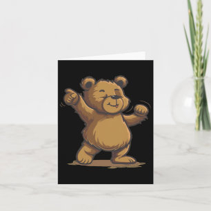 Cartão Urso Castanho Engraçado De Dança Para Amantes