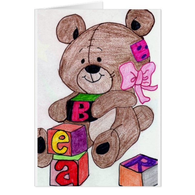 Cartão urso com blocos (Frente)