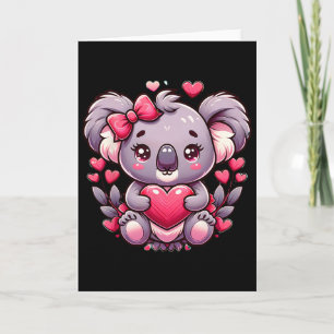 Cartão Urso Corações de São Valentão Koalá