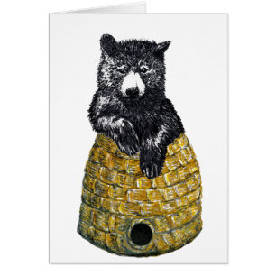 Cartão urso da colmeia