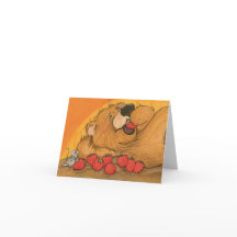 Urso da morango/cartão de nota
