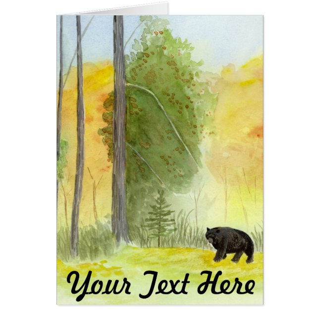 Cartão Urso de outono (Frente)