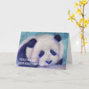 Cartão Urso de Panda Preto e Branco preguiçoso personaliz