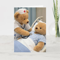 Urso de pelúcia do Dia da Enfermeira com Estetoscó