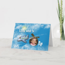 Cartão Urso de primeiro aniversário em avião
