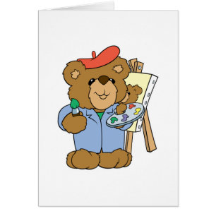Cartão Urso de Teddy Artista Bonito