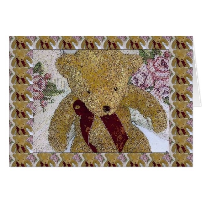 Cartão Urso de ursinho (Frente Horizontal)
