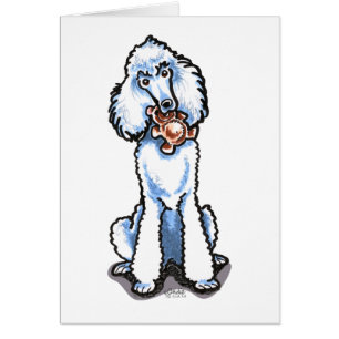 Cartão Urso de ursinho branco da caniche padrão