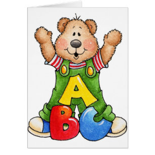 Cartão Urso de ursinho de ABC