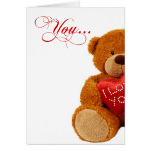 Cartão Urso de ursinho romântico do aniversário - você