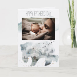 Cartão Urso Dia de os pais de Pinheiros Florestais com Fo