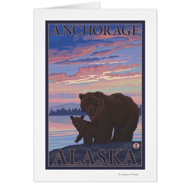 Cartão Urso e Cubo - Anchorage, Alasca (Frente)