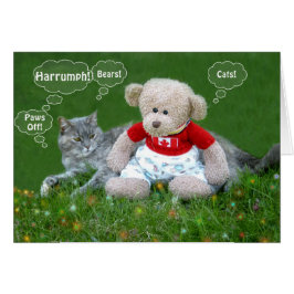 Cartão Urso e Gato